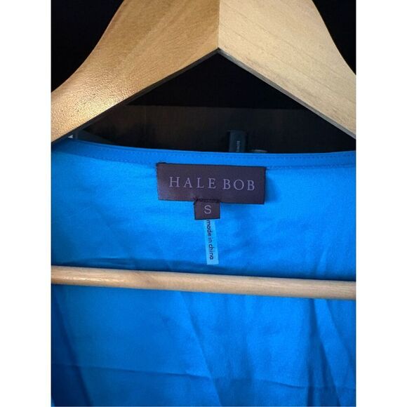 NWT Hale Bob Teal Blue Beaded V-Neck Silk Blend Mini Dress Size Small - Picture 3 of 7